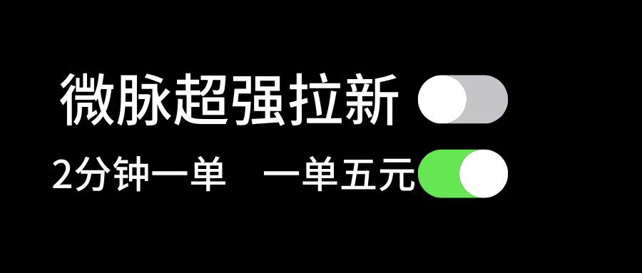 微脉超强拉新， 两分钟1单， 一单利润5块，适合小白-巴叔叔资源网