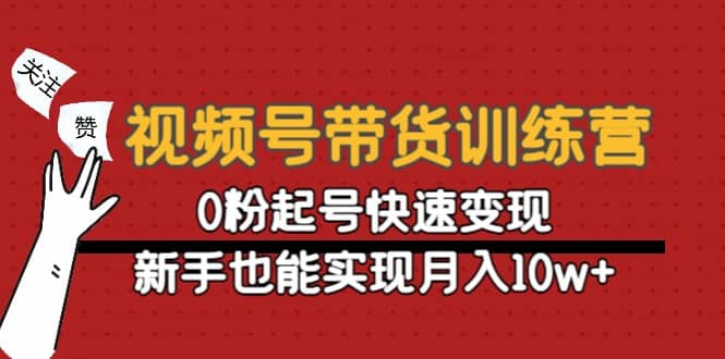 视频号带货训练营：0粉起号快速变现-巴叔叔资源网