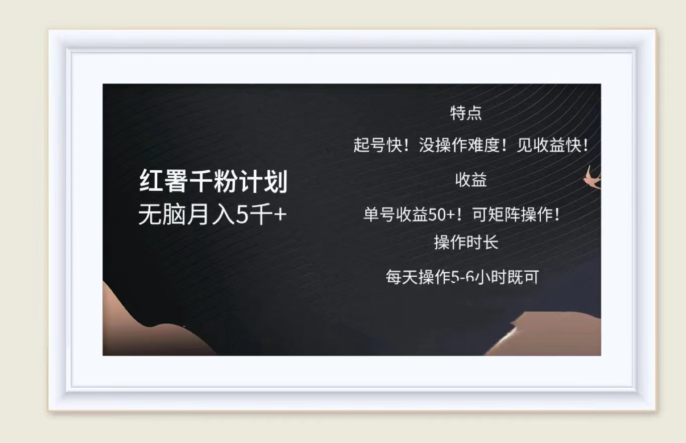 红薯千粉计划无脑月入5千➕！既做既赚！-巴叔叔资源网