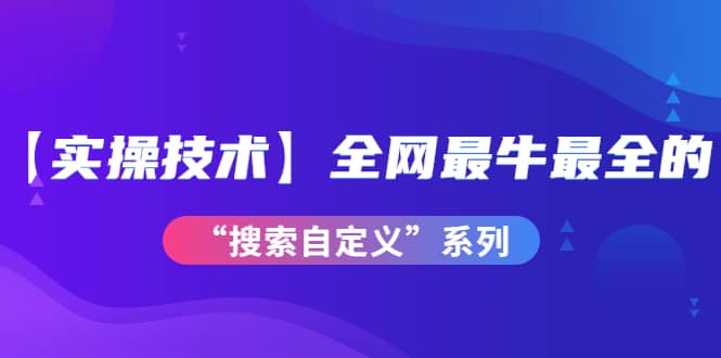 【实操技术】全网最牛最全的“搜索自定义”系列！价值698元-巴叔叔资源网