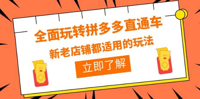全面玩转拼多多直通车，新老店铺都适用的玩法（12节精华课）-巴叔叔资源网