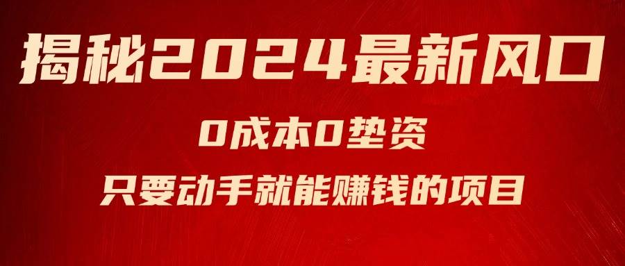 揭秘2024最新风口，新手小白只要动手就能赚钱的项目—空调-巴叔叔资源网