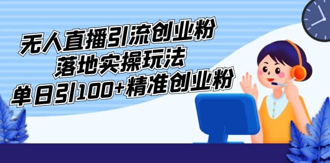 外面收费3980的无人直播引流创业粉落地实操玩法，单日引100+精准创业粉-巴叔叔资源网