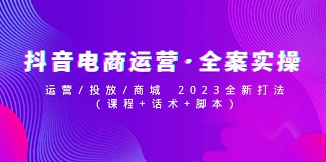 抖音电商运营·全案实操：运营/投放/商城 2023全新打法-巴叔叔资源网