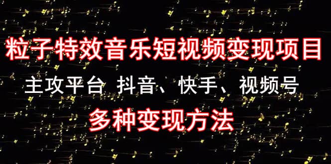 《粒子特效音乐短视频变现项目》主攻平台 抖音、快手、视频号 多种变现方法-巴叔叔资源网