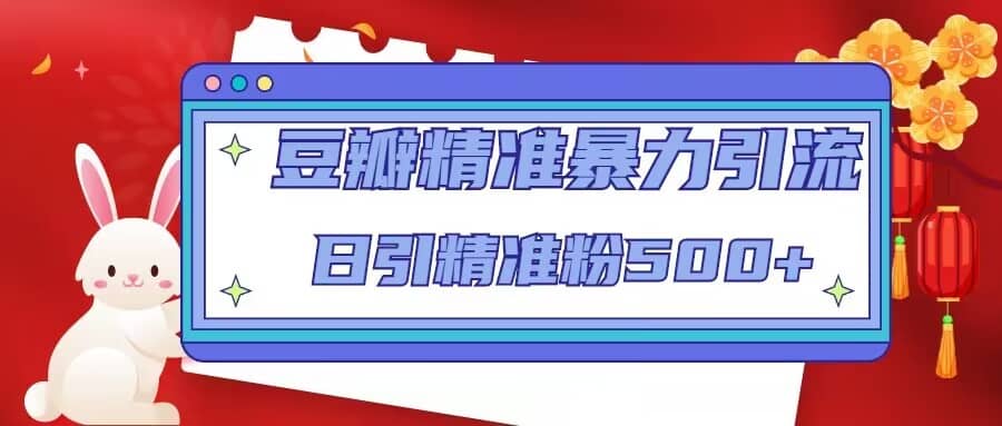 豆瓣精准暴力引流，日引精准粉500+【12视频课】-巴叔叔资源网