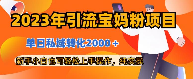 2023年引流宝妈粉项目，单日私域转化2000＋，新手小白也可轻松上手操作，纯实操-巴叔叔资源网