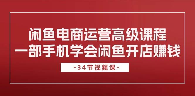 闲鱼电商运营高级课程，一部手机学会闲鱼开店赚钱（34节课）-巴叔叔资源网