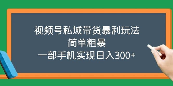 视频号私域带货暴利玩法，简单粗暴-巴叔叔资源网