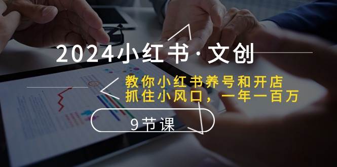 2024小红书·文创：教你小红书养号和开店、抓住小风口 一年一百万 (9节课)-巴叔叔资源网