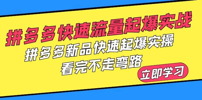 拼多多-快速流量起爆实战，拼多多新品快速起爆实操，看完不走弯路-巴叔叔资源网