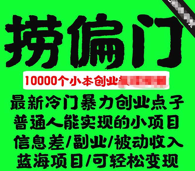 千款捞偏门小本创业小项目，总有一款适合你【无水印】-巴叔叔资源网