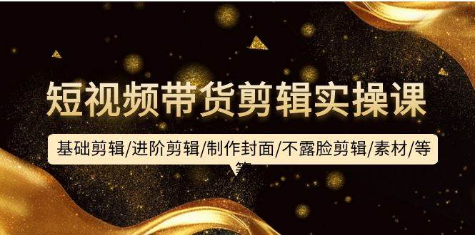 短视频带货剪辑实操课：基础剪辑/进阶剪辑/制作封面/不露脸剪辑/素材/等等-巴叔叔资源网