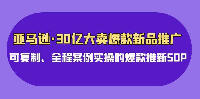 亚马逊30亿·大卖爆款新品推广，可复制、全程案例实操的爆款推新SOP-巴叔叔资源网