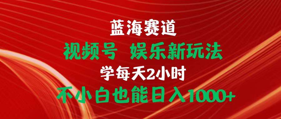 蓝海赛道视频号 娱乐新玩法每天2小时小白也能日入1000+-巴叔叔资源网