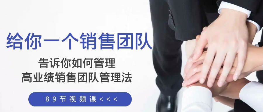 给你一个销售团队，告诉你如何管理，高业绩销售团队管理法（89节课）-巴叔叔资源网
