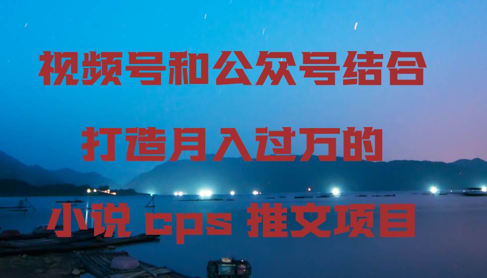 视频号和公众号结合打造月入过万的小说cps推文项目-巴叔叔资源网