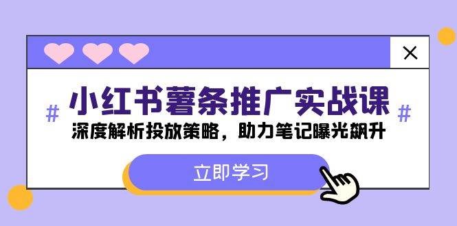 小红书-薯 条 推 广 实战课：深度解析投放策略，助力笔记曝光飙升-巴叔叔资源网
