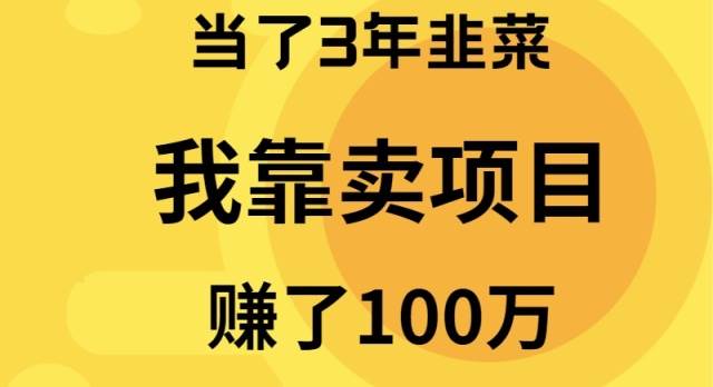 当了3年韭菜，我靠卖项目赚了100万-巴叔叔资源网