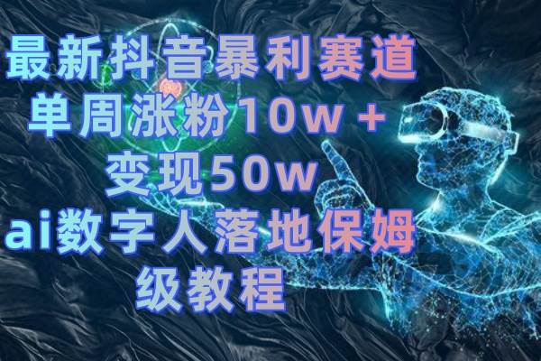 最新抖音暴利赛道，单周涨粉10w＋变现50w的ai数字人落地保姆级教程-巴叔叔资源网