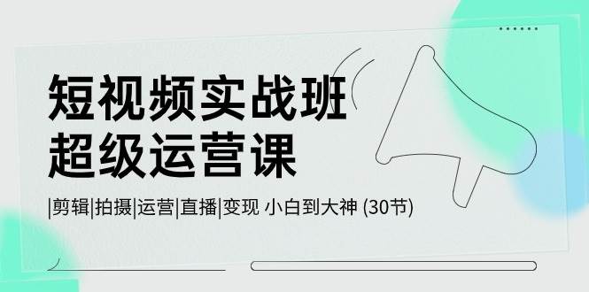 短视频实战班-超级运营课，|剪辑|拍摄|运营|直播|变现 小白到大神 (30节)-巴叔叔资源网