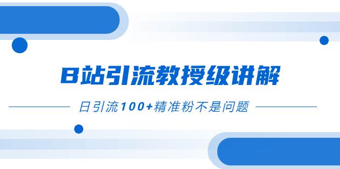 B站引流教授级讲解，细节满满，日引流100+精准粉不是问题-巴叔叔资源网