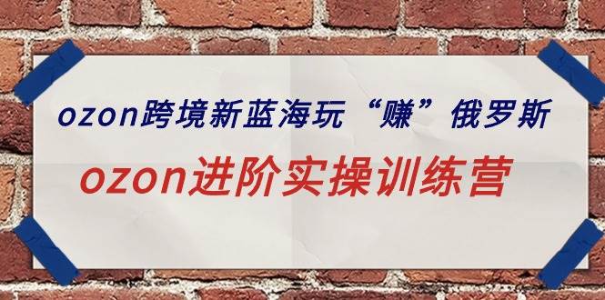 ozon跨境新蓝海玩“赚”俄罗斯，ozon进阶实操训练营-巴叔叔资源网