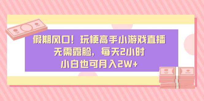 假期风口！玩梗高手小游戏直播，无需露脸，每天2小时，小白也可月入2W+-巴叔叔资源网