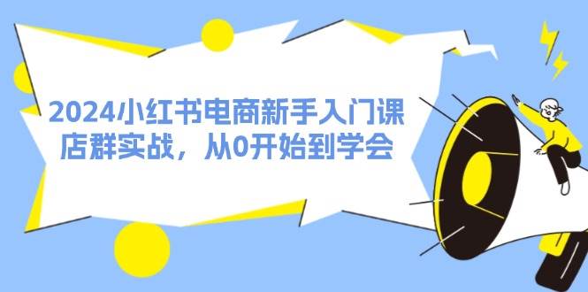2024小红书电商新手入门课，店群实战，从0开始到学会（31节）-巴叔叔资源网