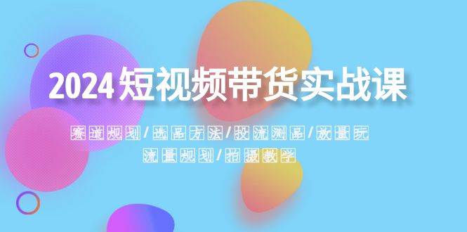 2024短视频带货实战课：赛道规划·选品方法·投流测品·放量玩法·流量规划-巴叔叔资源网
