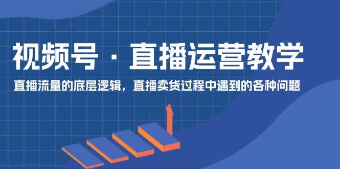 视频号 直播运营教学：直播流量的底层逻辑，直播卖货过程中遇到的各种问题-巴叔叔资源网
