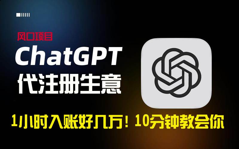 一小时入账好几万！利润大到吓人的ChatGPT代注册小生意，10分钟教会你，…-巴叔叔资源网