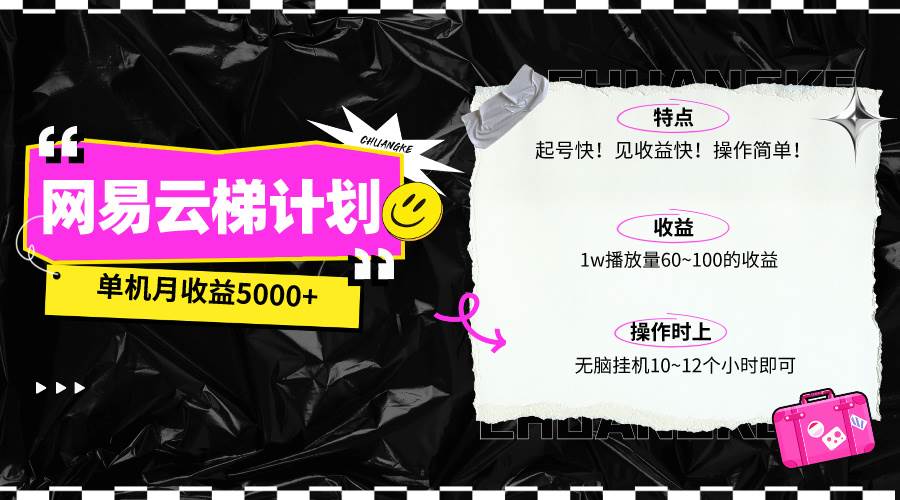 最新网易云梯计划网页版，单机月收益5000+！可放大操作-巴叔叔资源网