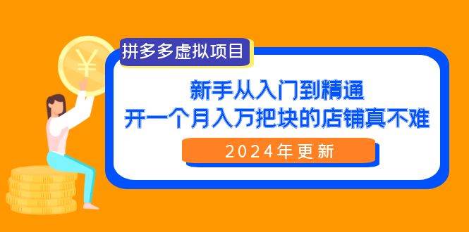 拼多多虚拟项目：入门到精通，开一个月入万把块的店铺 真不难（24年更新）-巴叔叔资源网