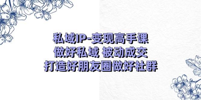 私域IP-变现高手课：做好私域 被动成交，打造好朋友圈做好社群（18节）-巴叔叔资源网