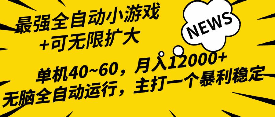 2024最新全网独家小游戏全自动，单机40~60,稳定躺赚，小白都能月入过万-巴叔叔资源网