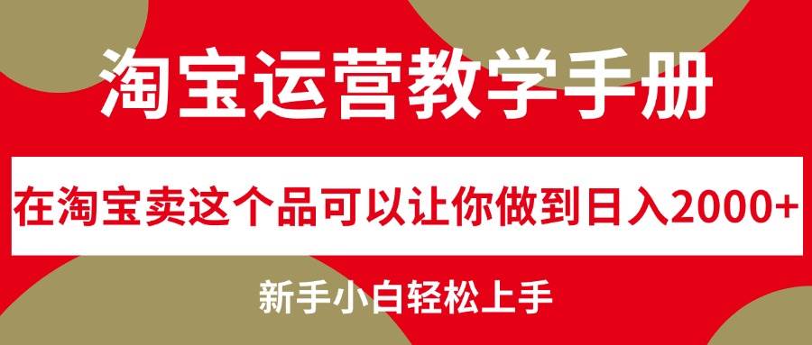 淘宝运营教学手册，在淘宝卖这个品可以让你做到日入2000+，新手小白轻…-巴叔叔资源网