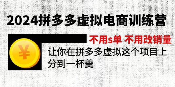 2024拼多多虚拟电商训练营 不s单 不改销量  做虚拟项目分一杯羹(更新10节)-巴叔叔资源网