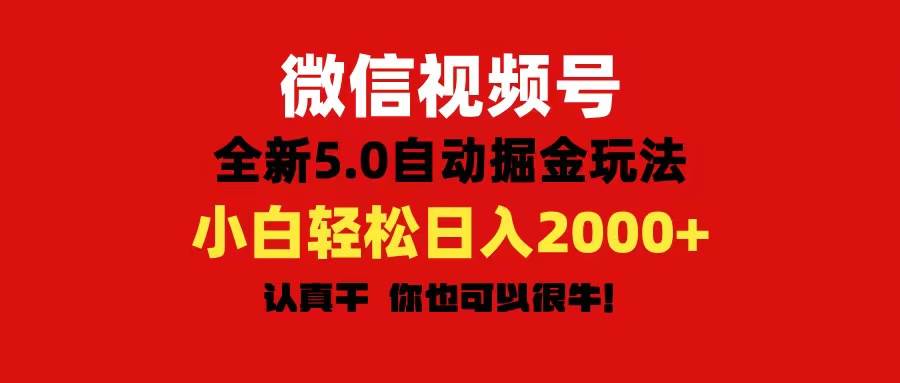 微信视频号变现，5.0全新自动掘金玩法，日入利润2000+有手就行-巴叔叔资源网