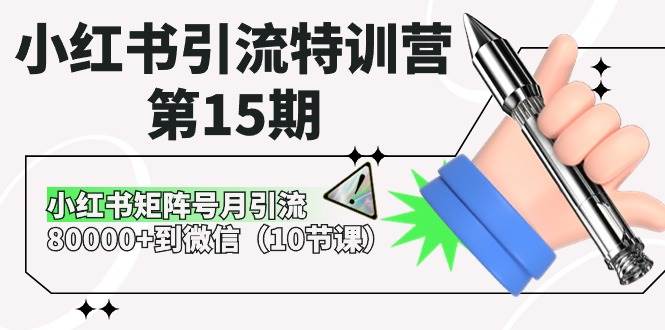 小红书引流特训营-第15期，小红书矩阵号月引流80000+到微信（10节课）-巴叔叔资源网
