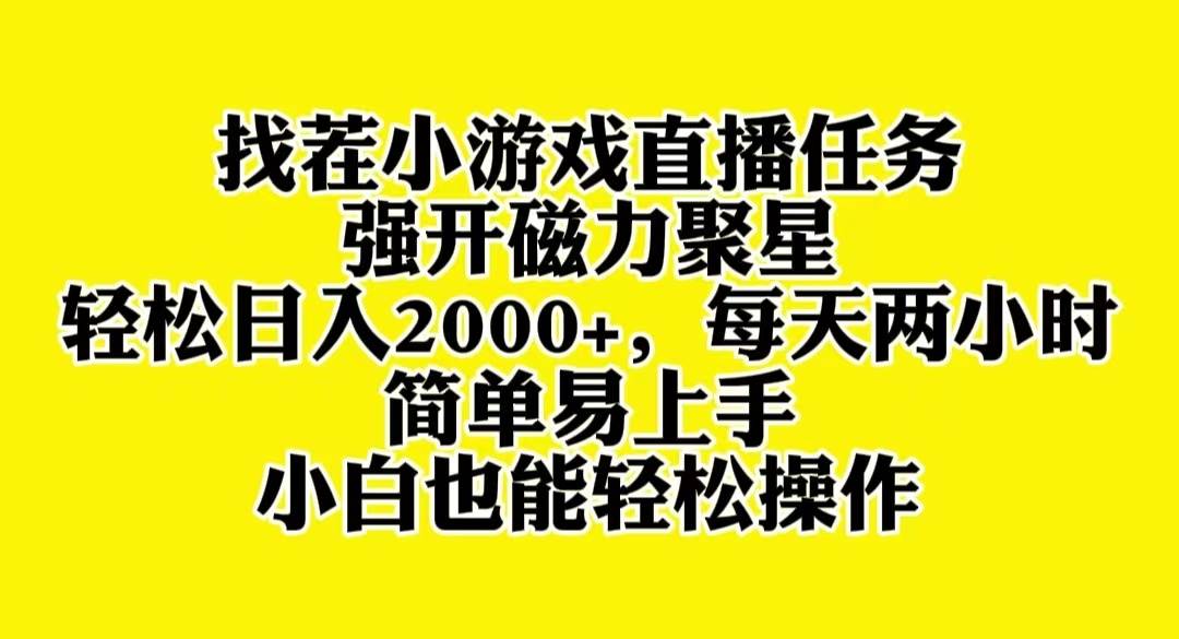 找茬小游戏直播，强开磁力聚星，轻松日入2000+，小白也能轻松上手-巴叔叔资源网