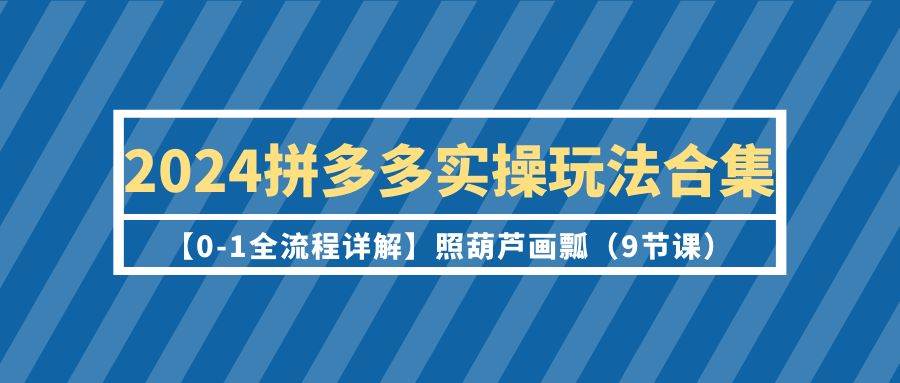 2024拼多多实操玩法合集【0-1全流程详解】照葫芦画瓢（9节课）-巴叔叔资源网
