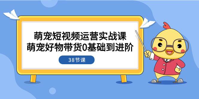 萌宠·短视频运营实战课：萌宠好物带货0基础到进阶（38节课）-巴叔叔资源网