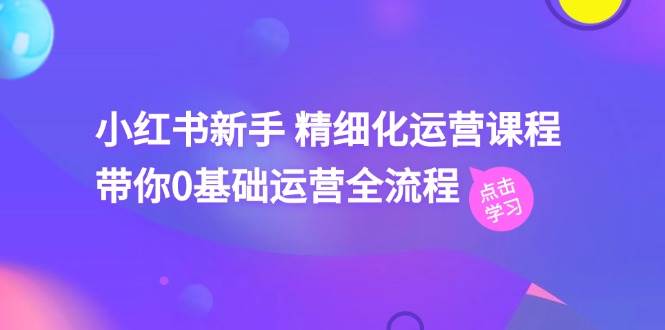 小红书新手 精细化运营课程，带你0基础运营全流程（41节视频课）-巴叔叔资源网