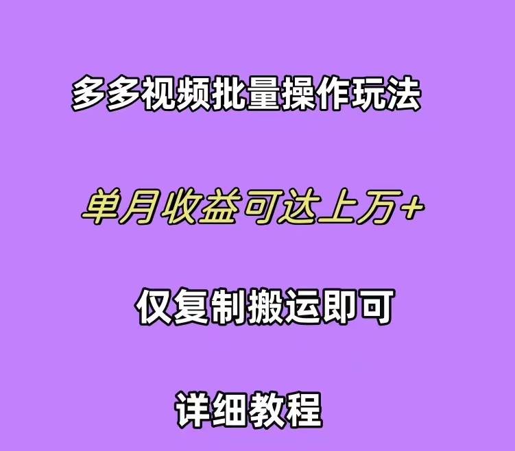 拼多多视频带货快速过爆款选品教程 每天轻轻松松赚取三位数佣金 小白必…-巴叔叔资源网
