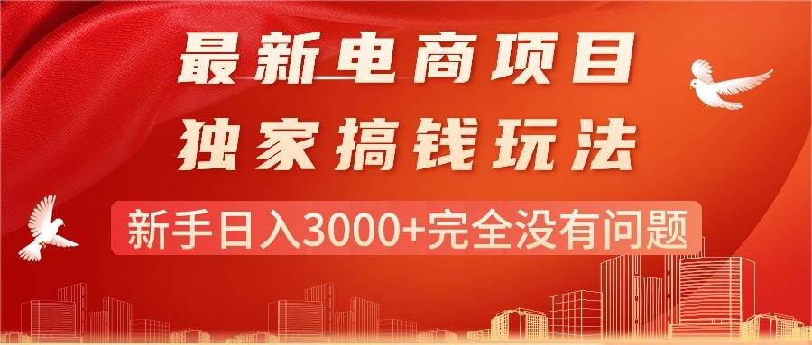 最新电商项目-搞钱玩法，新手日入3000+完全没有问题-巴叔叔资源网