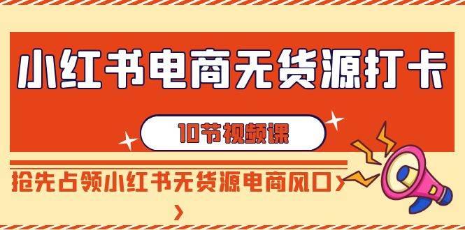 小红书电商-无货源打卡，抢先占领小红书无货源电商风口（10节课）-巴叔叔资源网