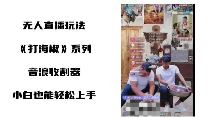 打海椒无人直播整蛊项目，小白轻松上手撸音浪收割器（教程+工具+素材）-巴叔叔资源网