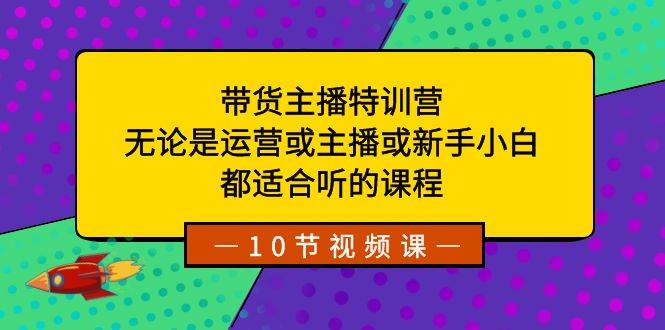 带货主播特训营：无论是运营或主播或新手小白，都适合听的课程-巴叔叔资源网