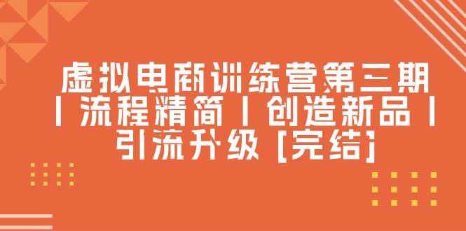 虚拟电商训练营第三期丨流程精简丨创造新品丨引流升级 [完结]-巴叔叔资源网